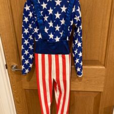 Red, white and metallic blue 'Stars and Stripes' catsuit - Bespoke Measurement Costumes
