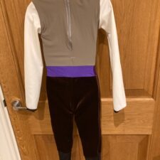 Tan, purple and brown velvet catsuit - Bespoke Measurement Costumes