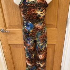 Multi colour animal print all-in-one with sequins