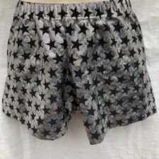 Metallic silver and black star shorts