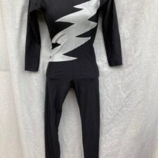 Black and silver lightening designed catsuit