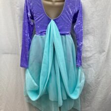 Lilac velvet and pale blue chiffon skirted leotard with wings
