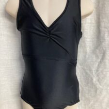 Black leotard with red lace back