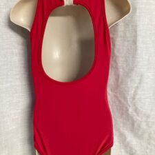 Red leotard with scoop back