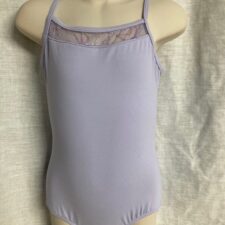 Pale purple leotard with iridescent butterfly design