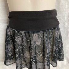 Black and grey floral chiffon dance skirt