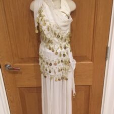 White and gold arabian/harem trousers and crop top