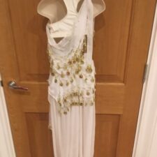 White and gold arabian/harem trousers and crop top
