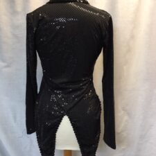 Black sequin tailcoat with silver lapels