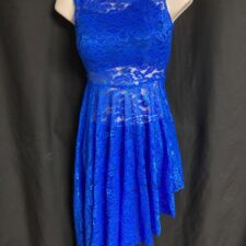 Royal blue lace dress with crop top and briefs
