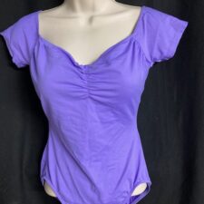 Lilac short sleeve rouched leotard