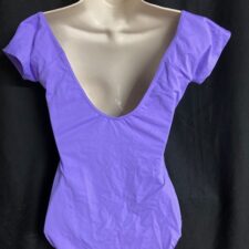 Lilac short sleeve rouched leotard