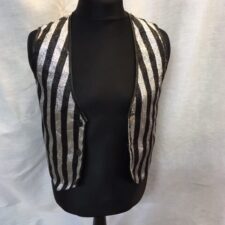 Silver and black striped waistcoat
