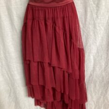 Wine tiered ruffled skirt