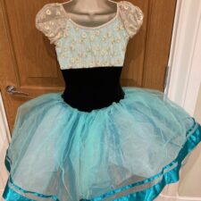Turquoise, black and gold velvet and floral tutu