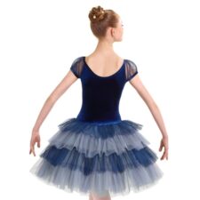 Navy and grey velvet ruffle tutu with pearls