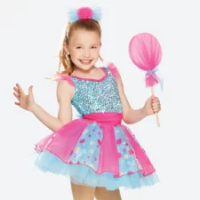Pink and pale blue sparkle tutu with spotty skirt (lollipop not included)
