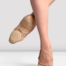 Tan split sole ballet shoes