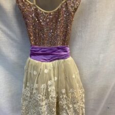 Copper, purple and ivory skirted leotard