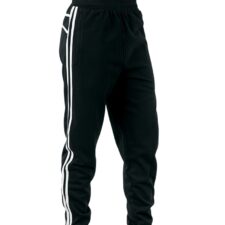 Black track suit bottoms with white stripes