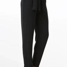 Black dance trousers with attached belt