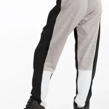 Orange, black and white trousers