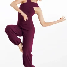 Black cherry jumpsuit with elasticated ankles