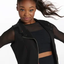 Black zip up vest