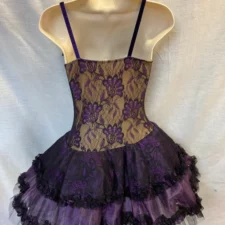 Purple and black lace tutu with velvet trim