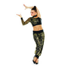 Black and gold top and harem trousers