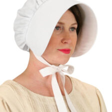 White Victorian bonnet with velcro closure
