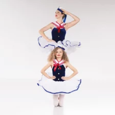 Navy velvet tutu with separate collar and hat