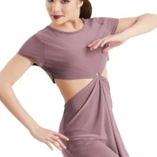 Mauve t-shirt dress with cutout sides(undergarment needed)