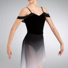Black and grey ombre chiffon skirted leotard