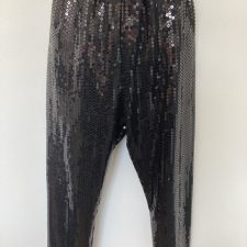 Black sequin cropped trousers