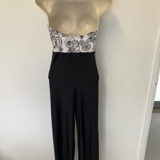 Black and white spiral design bodice all-in-one