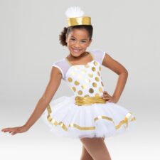 Gold and white spotty tutu (hat not included)