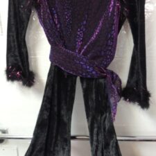Black and purple sparkle cat fur top and trousers