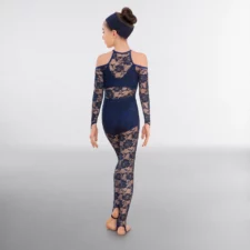 Navy lace catsuit