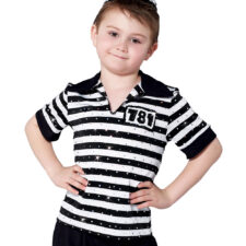 Black and white jailhouse shirt and hat