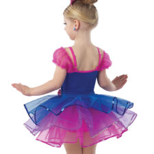 Pink and blue ombre sequin tutu with mesh cap sleeves