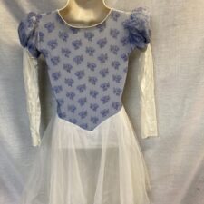 Periwinkle and ivory character skirted leotard