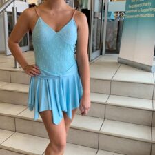 Lace and satin skirted leotard