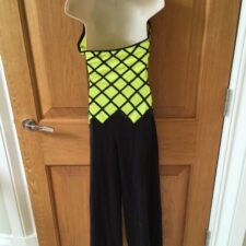 Neon yellow and black all-in-one with cross hatch design - Bespoke Measurement Costumes