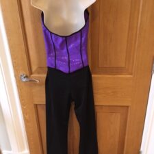 Purple sparkle and black halter neck all-in-one - Bespoke Measurement Costumes