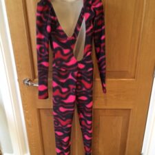 Pink and black swirl catsuit - Bespoke Measurement Costumes