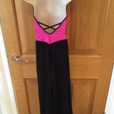 Pink sparkle and black halter neck all-in-one - Bespoke Measurement Costumes