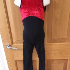 Red velvet and black all-in-one - Bespoke Measurement Costumes