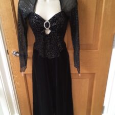 Black velvet and sparkle mesh all-in-one - Bespoke Measurement Costumes