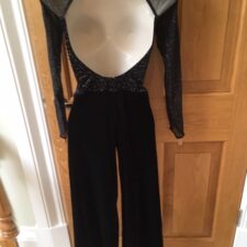 Black velvet and sparkle mesh all-in-one - Bespoke Measurement Costumes